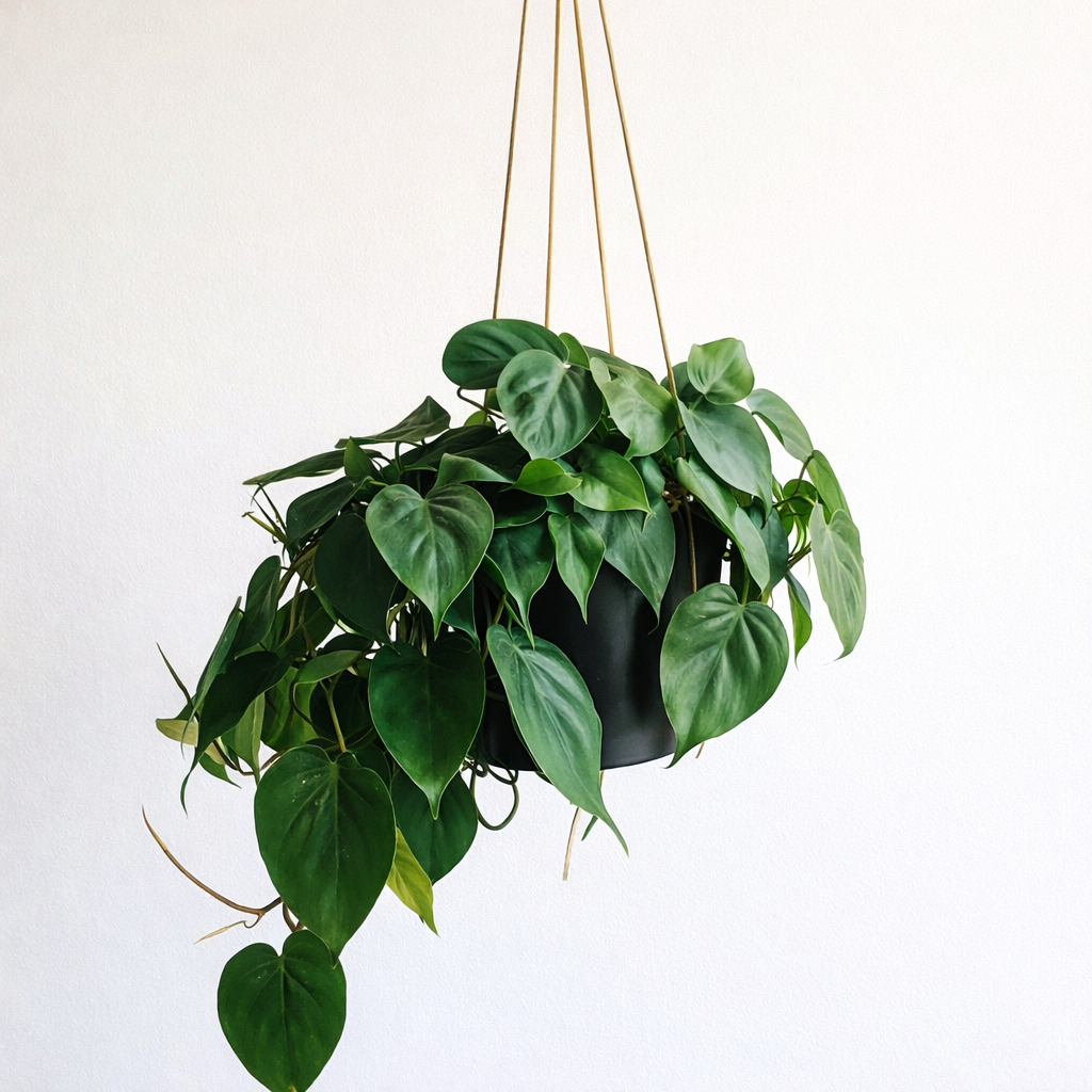 Money plant in hanging basket trailing