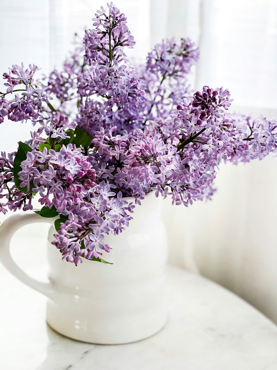 lilac-purple-flower-white-vase